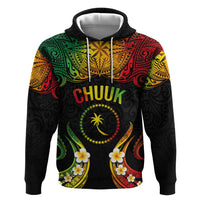 Personalised Chuuk Independence Day Hoodie Polynesian Tattoo and Plumeria Reggae Color LT03 Pullover Hoodie Reggae - Polynesian Pride