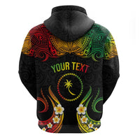 Personalised Chuuk Independence Day Hoodie Polynesian Tattoo and Plumeria Reggae Color LT03 - Polynesian Pride
