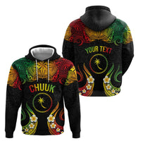 Personalised Chuuk Independence Day Hoodie Polynesian Tattoo and Plumeria Reggae Color LT03 - Polynesian Pride