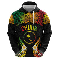 Personalised Chuuk Independence Day Hoodie Polynesian Tattoo and Plumeria Reggae Color LT03 - Polynesian Pride