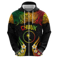 Personalised Chuuk Independence Day Hoodie Polynesian Tattoo and Plumeria Reggae Color LT03 - Polynesian Pride