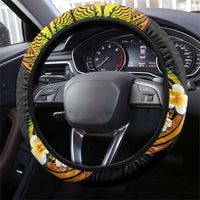 Malampa Fiji Day Steering Wheel Cover Polynesian Tattoo and Plumeria Reggae Color LT03 - Polynesian Pride
