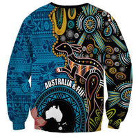 Fiji and Australia Kangaroos Sweatshirt Indigenous Aboriginal and Fijian Masi Tribal Tattoo LT03 - Polynesian Pride