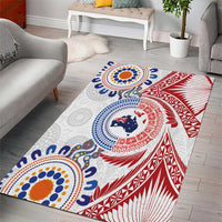 Tongan and Australian Culture Together Area Rug Ngatu Art Tribal Aboriginal Tattoo Pattern - Polynesian Pride