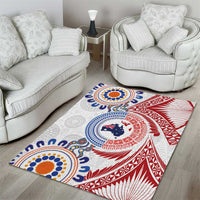 Tongan and Australian Culture Together Area Rug Ngatu Art Tribal Aboriginal Tattoo Pattern - Polynesian Pride