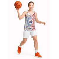 Tongan and Australian Culture Together Basketball Jersey Ngatu Art Tribal Aboriginal Tattoo Pattern LT03 - Polynesian Pride