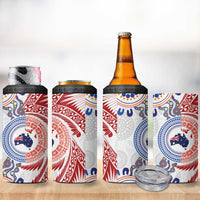 Tongan and Australian Culture Together 4 in 1 Can Cooler Tumbler Ngatu Art Tribal Aboriginal Tattoo Pattern - Polynesian Pride