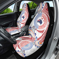 Tongan and Australian Culture Together Car Seat Cover Ngatu Art Tribal Aboriginal Tattoo Pattern - Polynesian Pride