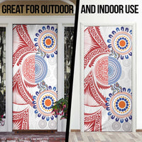 Tongan and Australian Culture Together Door Cover Ngatu Art Tribal Aboriginal Tattoo Pattern - Polynesian Pride