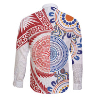 Tongan and Australian Culture Together Family Matching Mermaid Dress and Hawaiian Shirt Ngatu Art Tribal Aboriginal Tattoo Pattern - Polynesian Pride