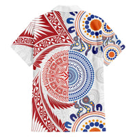 Tongan and Australian Culture Together Hawaiian Shirt Ngatu Art Tribal Aboriginal Tattoo Pattern - Polynesian Pride