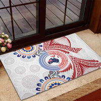 Tongan and Australian Culture Together Rubber Doormat Ngatu Art Tribal Aboriginal Tattoo Pattern - Polynesian Pride