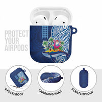 Hawaiian Mele Kalikimaka AirPods Case Funny Santa on Whale Island with Kakau Tattoos LT03 - Polynesian Pride