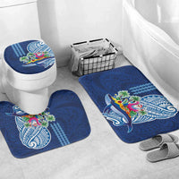 Hawaiian Mele Kalikimaka Bathroom Set Funny Santa on Whale Island with Kakau Tattoos - Polynesian Pride