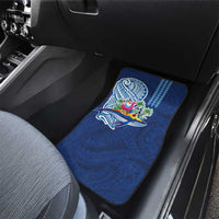Hawaiian Mele Kalikimaka Car Mats Funny Santa on Whale Island with Kakau Tattoos - Polynesian Pride