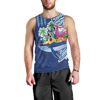 Hawaiian Mele Kalikimaka Men Tank Top Funny Santa on Whale Island with Kakau Tattoos - Polynesian Pride