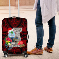 Guam Christmas Luggage Cover Santa Gift Latte Stone and Sea Turle Mix Hibiscus Chamorro Red Style LT03