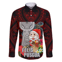 Custom Guam Christmas Family Matching Mermaid Dress and Hawaiian Shirt Santa Gift Latte Stone and Sea Turle Mix Hibiscus Chamorro Red Style LT03