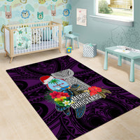 Guam Christmas Area Rug Santa Gift Latte Stone and Sea Turle Mix Hibiscus Chamorro Pink Style LT03