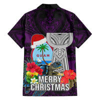 Guam Christmas Hawaiian Shirt Santa Gift Latte Stone and Sea Turle Mix Hibiscus Chamorro Pink Style LT03 - Polynesian Pride