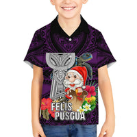 Guam Christmas Hawaiian Shirt Santa Gift Latte Stone and Sea Turle Mix Hibiscus Chamorro Pink Style LT03 - Polynesian Pride