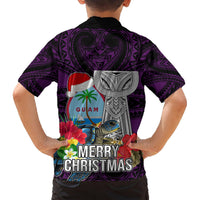 Guam Christmas Hawaiian Shirt Santa Gift Latte Stone and Sea Turle Mix Hibiscus Chamorro Pink Style LT03 - Polynesian Pride