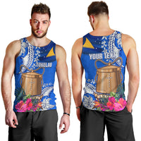 Tokelau Waitangi Men Tank Top Tropical Flower Tapa Pattern LT03 - Polynesian Pride