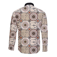 Tukenny Pattern Fijian War Clubs Long Sleeve Button Shirt LT03 - Polynesian Pride