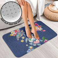 Hawaiian Turtles and Tropical Plants Bathroom Set Blue Watercolor