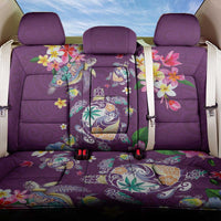 Hawaiian Turtles and Tropical Plants Back Car Seat Cover Purple Watercolor