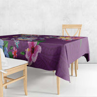 Hawaiian Turtles and Tropical Plants Tablecloth Purple Watercolor LT03 - Polynesian Pride