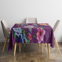 Hawaiian Turtles and Tropical Plants Tablecloth Purple Watercolor LT03 - Polynesian Pride