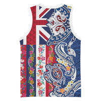 Hawaiian Manta Ray and Turtle Tribal Tattoo Basketball Jersey With Hawaii Flag and Flowers LT03 - Polynesian Pride