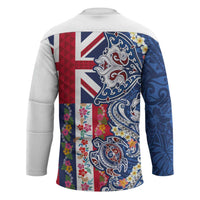 Hawaiian Manta Ray and Turtle Tribal Tattoo Hockey Jersey With Hawaii Flag and Flowers LT03 - Polynesian Pride