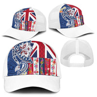 Hawaiian Manta Ray Mesh Trucker Cap with Hawaii Flag and Flowers