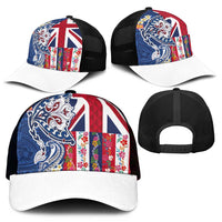 Hawaiian Manta Ray Mesh Trucker Cap with Hawaii Flag and Flowers