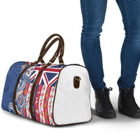 Hawaiian Manta Ray and Turtle Tribal Tattoo Travel Bag With Hawaii Flag and Flowers LT03 - Polynesian Pride