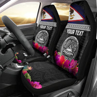 Personalized American Samoa Flag Day Car Seat Cover Tanoa and Fue mix Hibiscus Flower Polynesian Pattern