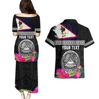 Personalized American Samoa Flag Day Couples Matching Puletasi and Hawaiian Shirt Tanoa and Fue mix Hibiscus Flower Polynesian Pattern LT03 - Polynesian Pride