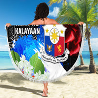 Philippines Independence Day Beach Blanket Philippines Eagle and Sampaguita Jasmine Yakan Tribal LT03 - Polynesian Pride
