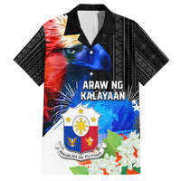 Philippines Independence Day Family Matching Long Sleeve Bodycon Dress and Hawaiian Shirt Philippines Eagle and Sampaguita Jasmine Yakan Tribal LT03 Dad's Shirt - Short Sleeve Black - Polynesian Pride