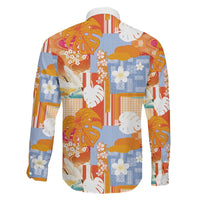 Hawaiian and Japanese Culture Together Family Matching Off The Shoulder Long Sleeve Dress and Hawaiian Shirt Palaka Japanese Art and Tropical Motif Tribal Patchwork LT03 - Polynesian Pride