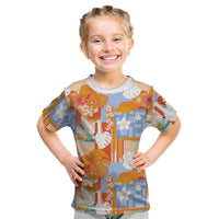 Hawaiian and Japanese Culture Together Kid T Shirt Palaka Japanese Art and Tropical Motif Tribal Patchwork