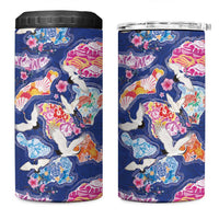 Hawaiian and Japanese Culture Together 4 in 1 Can Cooler Tumbler Hawaiian Archipelago Shape Sea Animals LT03 One Size: 16 oz Multicolor - Polynesian Pride