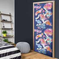 Hawaiian and Japanese Culture Together Door Cover Hawaiian Archipelago Shape Sea Animals LT03 - Polynesian Pride