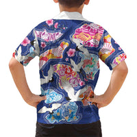 Hawaiian and Japanese Culture Together Family Matching Off Shoulder Maxi Dress and Hawaiian Shirt Hawaiian Archipelago Shape Sea Animals LT03 - Polynesian Pride