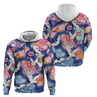 Hawaiian and Japanese Culture Together Hoodie Hawaiian Archipelago Shape Sea Animals LT03 - Polynesian Pride