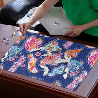 Hawaiian and Japanese Culture Together Puzzle Hawaiian Archipelago Shape Sea Animals LT03 - Polynesian Pride