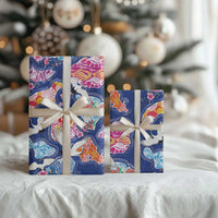 Hawaiian and Japanese Culture Together Wrapping Paper Hawaiian Archipelago Shape Sea Animals LT03 - Polynesian Pride