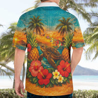Hawaiian Turtles on Beach Hawaiian Shirt with Pineapple Tropical Plant and Lei LT03 - Polynesian Pride